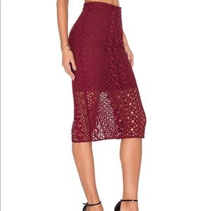 Bardot All Lace Midi Skirt